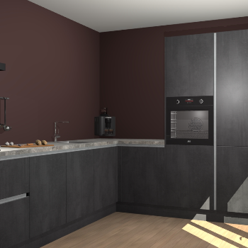 Beton Zwarte greeploze keuken Portland 79219