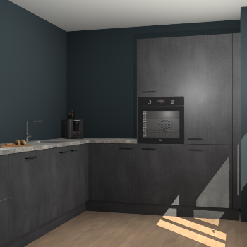 Beton Zwarte keuken Portland 79220