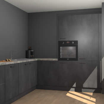 Beton Zwarte keuken Portland 79221