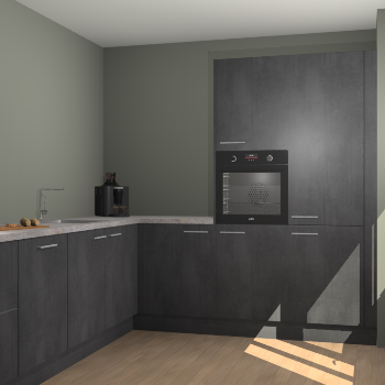 Beton Zwarte keuken Portland 79230