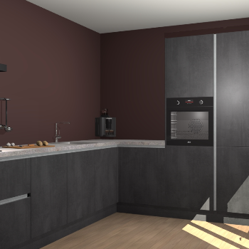 Beton Zwarte greeploze keuken Portland 79232