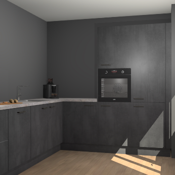 Beton Zwarte keuken Portland 79234