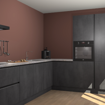 Beton Zwarte greeploze keuken Portland 79235