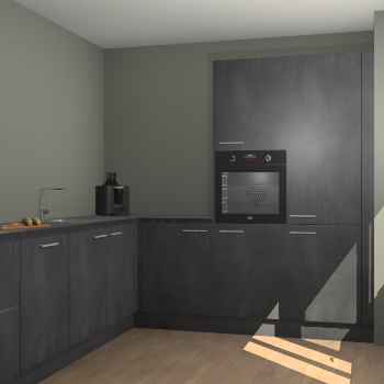 Beton Zwarte keuken Portland 79244