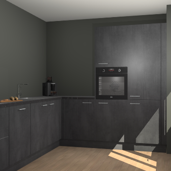 Beton Zwarte keuken Portland 79245