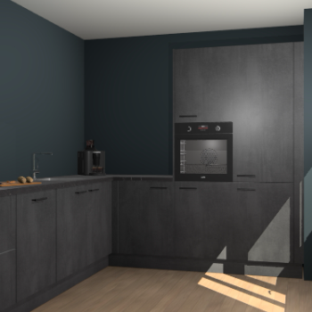 Beton Zwarte keuken Portland 79247