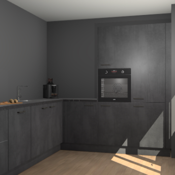 Beton Zwarte keuken Portland 79248