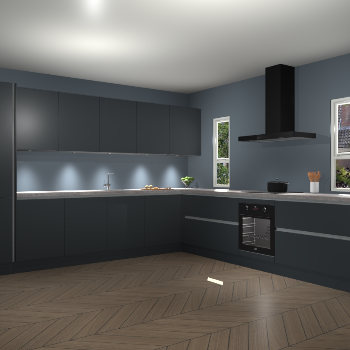 Onyxgrijze greeploze keuken Solola 87473