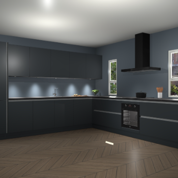 Onyxgrijze greeploze keuken Solola 87485