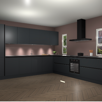 Onyxgrijze greeploze keuken Solola 87488