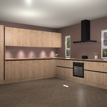 Madera Natuur greeploze keuken Solola 87494