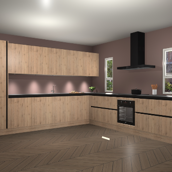 Madera Natuur greeploze keuken Solola 87519