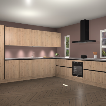 Madera Natuur greeploze keuken Solola 87543