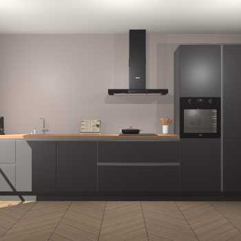 Onyxgrijze greeploze keuken Leuven 47556