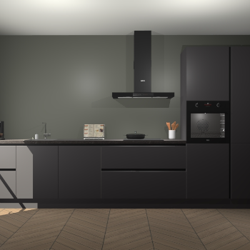 Onyxgrijze greeploze keuken Leuven 47630