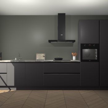 Onyxgrijze greeploze keuken Leuven 47666