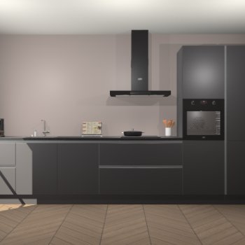 Onyxgrijze greeploze keuken Leuven 47688