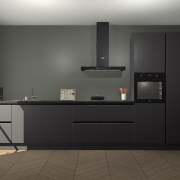 Onyxgrijze greeploze keuken Leuven 47691