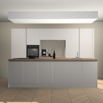 Zijdegrijze greeploze keuken Lodz 67071