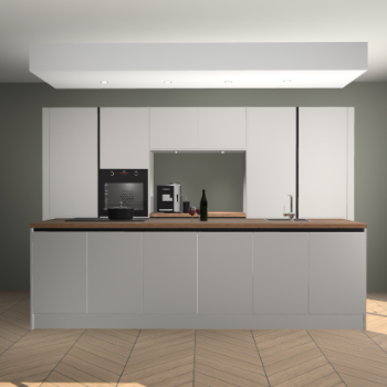 Zijdegrijze greeploze keuken Lodz 67074