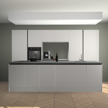 Zijdegrijze greeploze keuken Lodz 67101