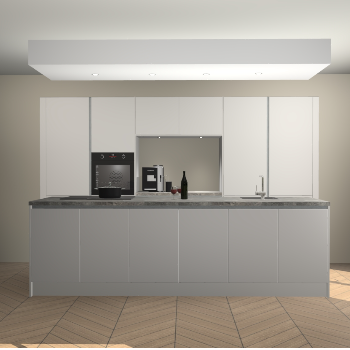 Zijdegrijze greeploze keuken Lodz 67650