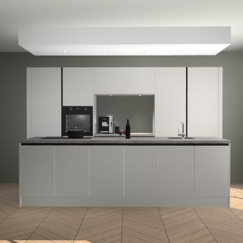 Zijdegrijze greeploze keuken Lodz 67706