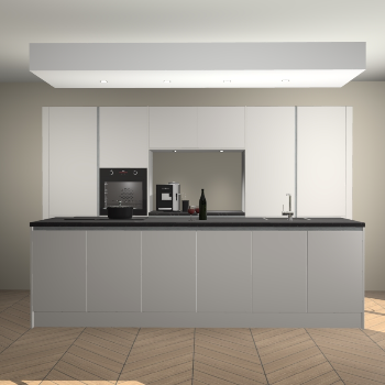 Zijdegrijze greeploze keuken Lodz 67718