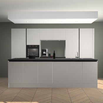 Zijdegrijze greeploze keuken Lodz 67729