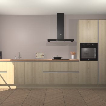 Vuren greeploze keuken Leuven 50495