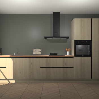 Vuren greeploze keuken Leuven 50498