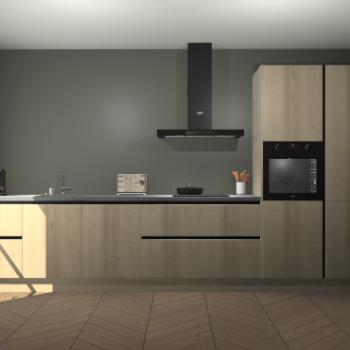 Vuren greeploze keuken Leuven 50527