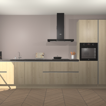 Vuren greeploze keuken Leuven 50561