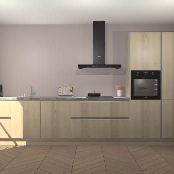 Vuren greeploze keuken Leuven 50609