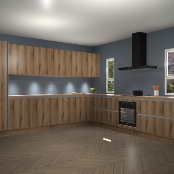 Goud Eiken greeploze keuken Solola 87059