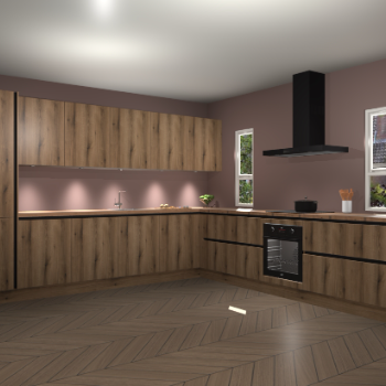 Goud Eiken greeploze keuken Solola 87062