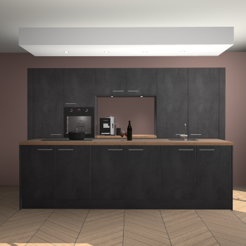 Beton Zwarte keuken Lodz 68648