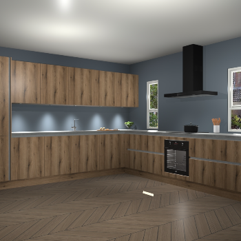 Goud Eiken greeploze keuken Solola 87053