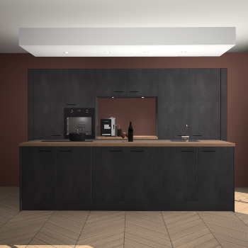 Beton Zwarte keuken Lodz 68655