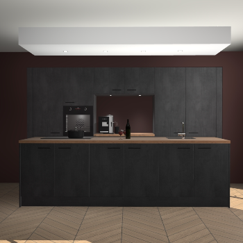 Beton Zwarte keuken Lodz 68656