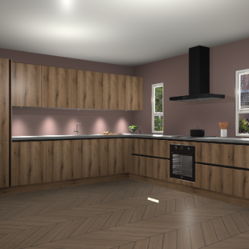 Goud Eiken greeploze keuken Solola 87056