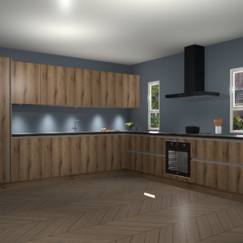 Goud Eiken greeploze keuken Solola 87047