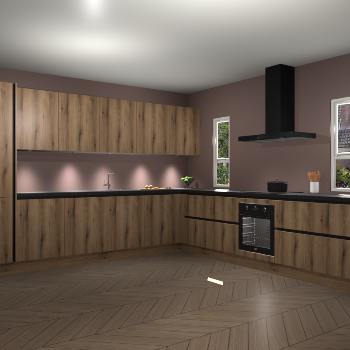 Goud Eiken greeploze keuken Solola 87050