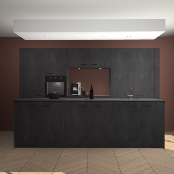 Beton Zwarte keuken Lodz 68730