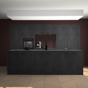 Beton Zwarte keuken Lodz 68731