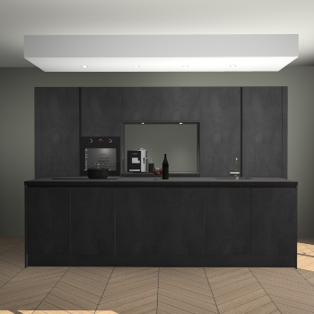 Beton Zwarte greeploze keuken Lodz 68732