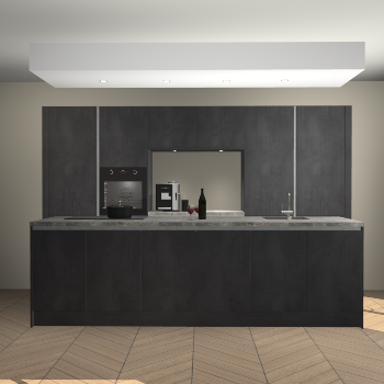 Beton Zwarte greeploze keuken Lodz 68777