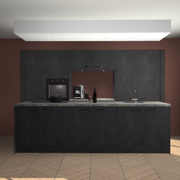 Beton Zwarte keuken Lodz 68778