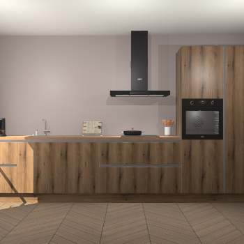 Goud Eiken greeploze keuken Leuven 48096