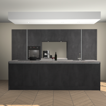 Beton Zwarte greeploze keuken Lodz 68783